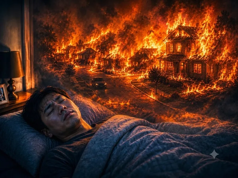 Mơ phòng ngủ bị cháy có thể gắn với cảm giác bất an khi nghỉ ngơi
